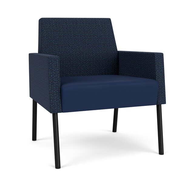Lesro Mystic Lounge Reception Guest Chair, Black, RF Blueberry Back, MD Ink Seat, RF Blueberry Arm Panels ML1101 - main